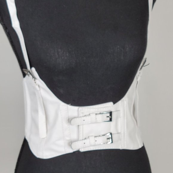 White Suspender PU Leather Harness Belt- RESTOCKED - Picture 3 of 5